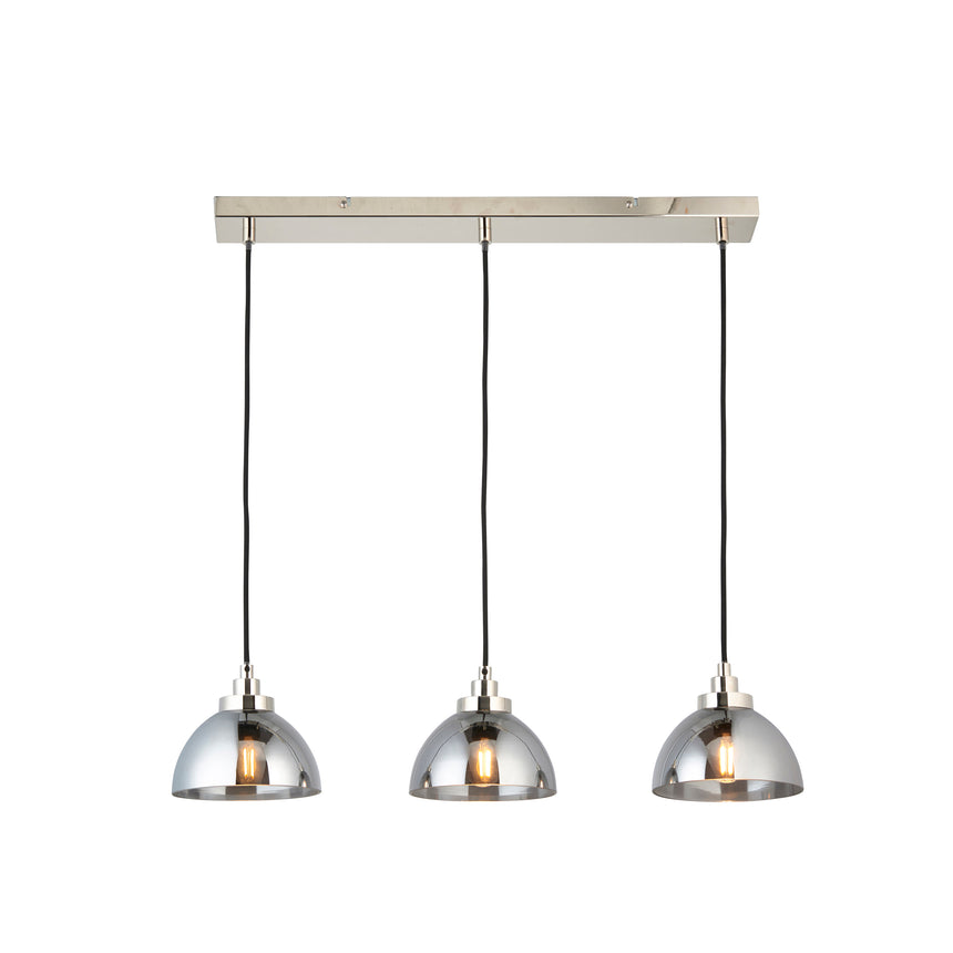 Caspa 3-Light Island Pendant, Chrome/Smoke