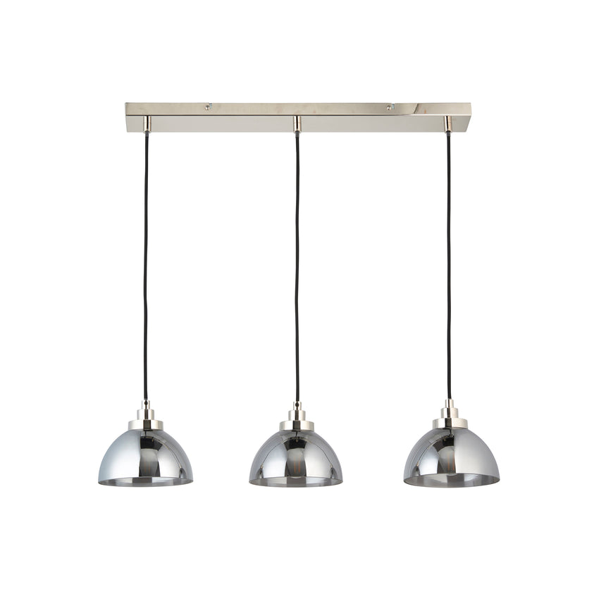 Caspa 3-Light Island Pendant, Chrome/Smoke