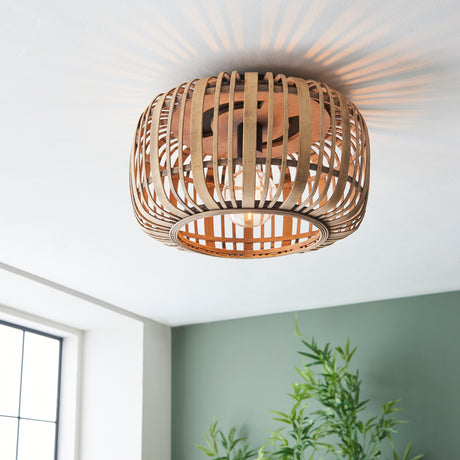 Mathias Bamboo Flush Ceiling Light