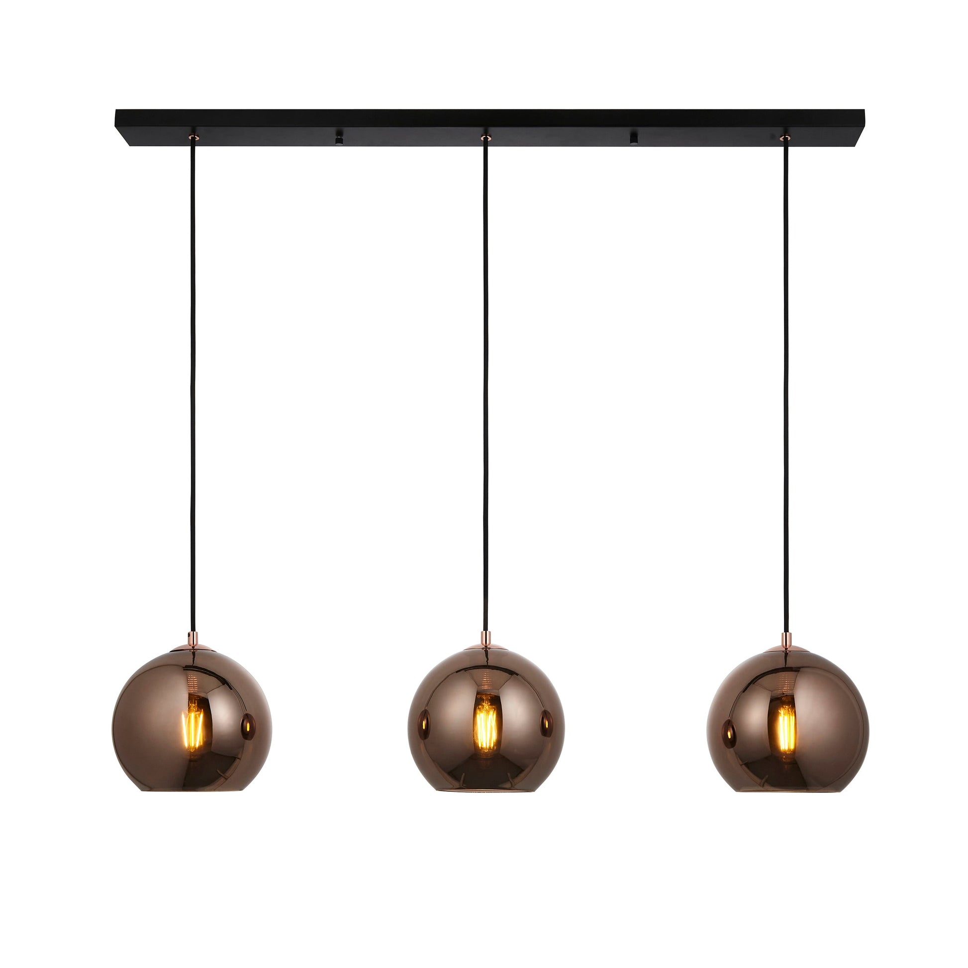 Boli 3 Light Island Pendant, Copper Mirrored