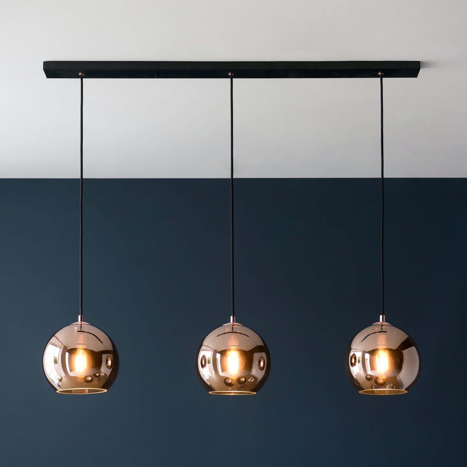 Boli 3 Light Island Pendant, Copper Mirrored