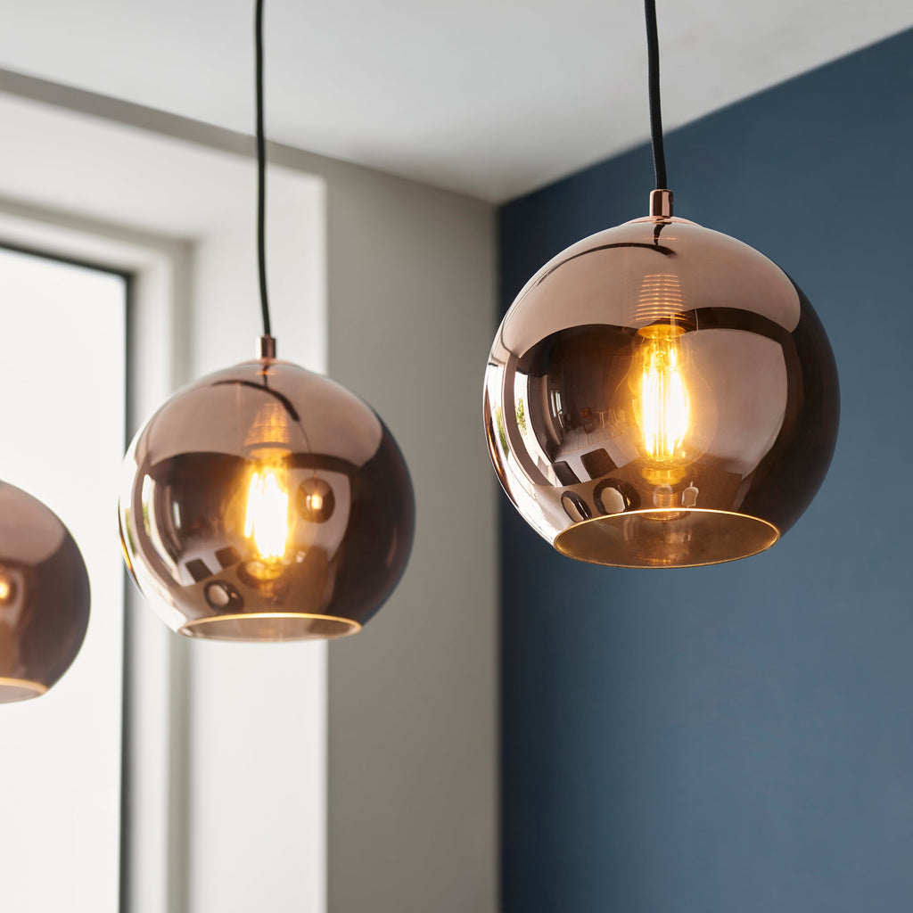 Boli 3 Light Island Pendant, Copper Mirrored