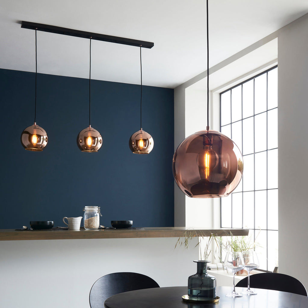 Boli 3 Light Island Pendant, Copper Mirrored