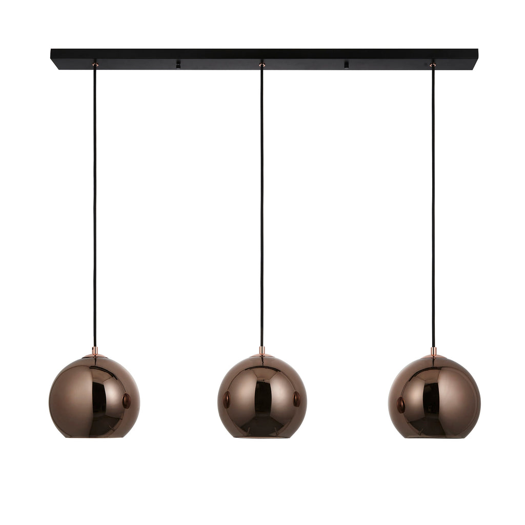 Boli 3 Light Island Pendant, Copper Mirrored