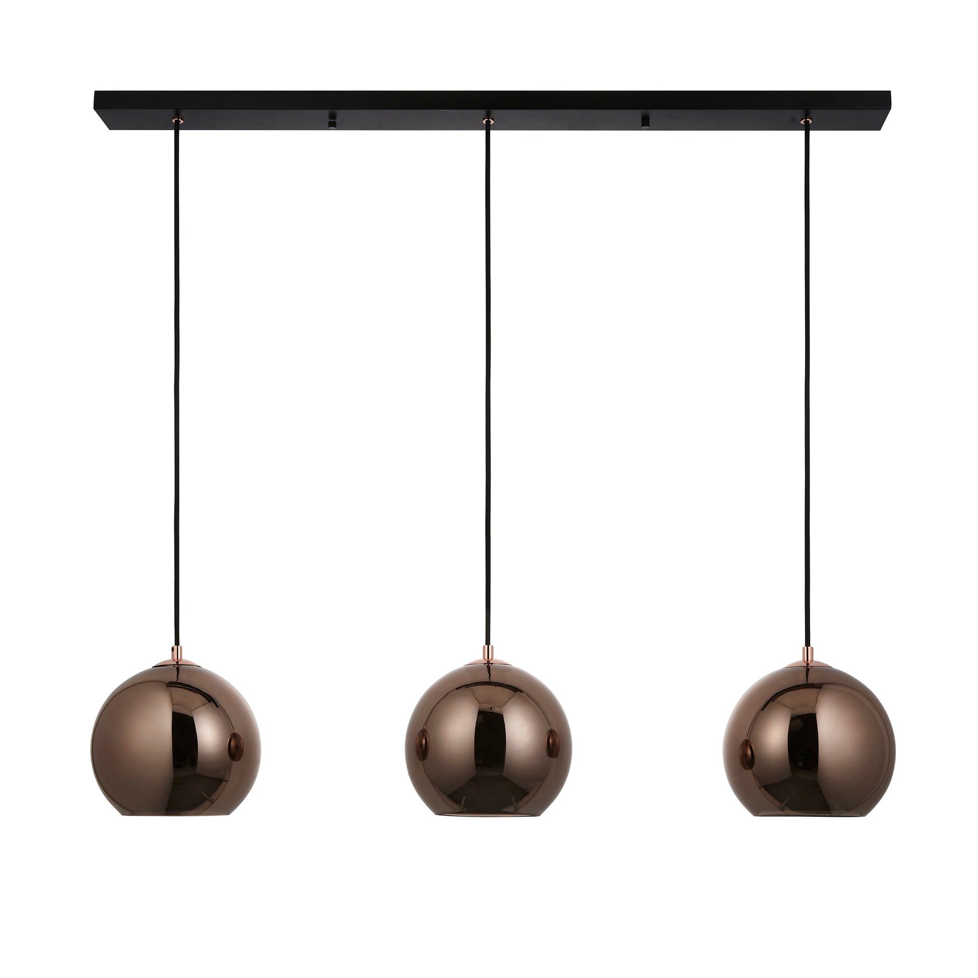 Boli 3 Light Island Pendant, Copper Mirrored