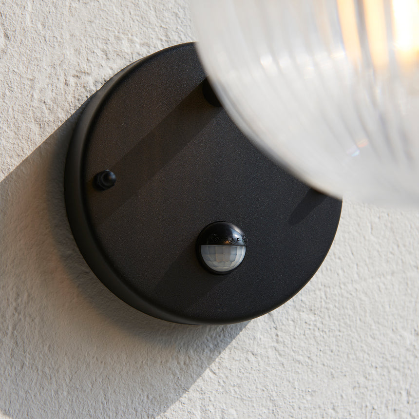 Union Outdoor PIR Sensor Wall Light, Black