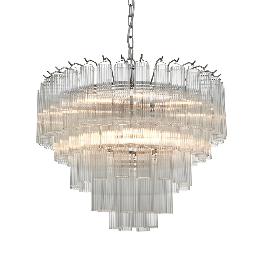 Toulouse 12 Light Pendant, Polished Nickel