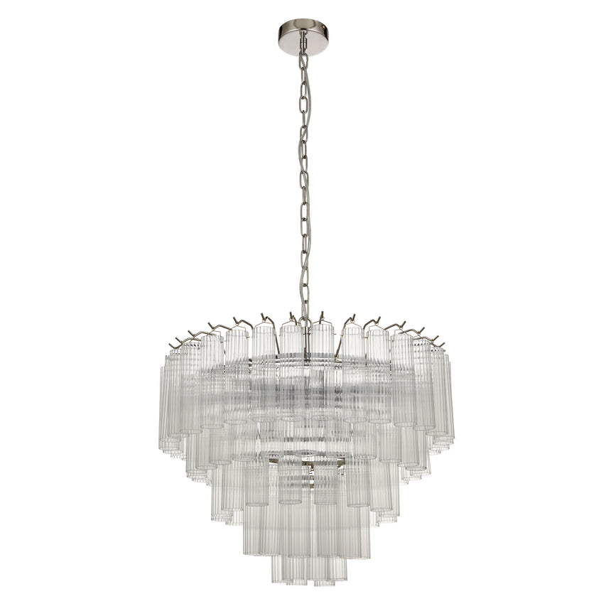 Toulouse 12 Light Pendant, Polished Nickel