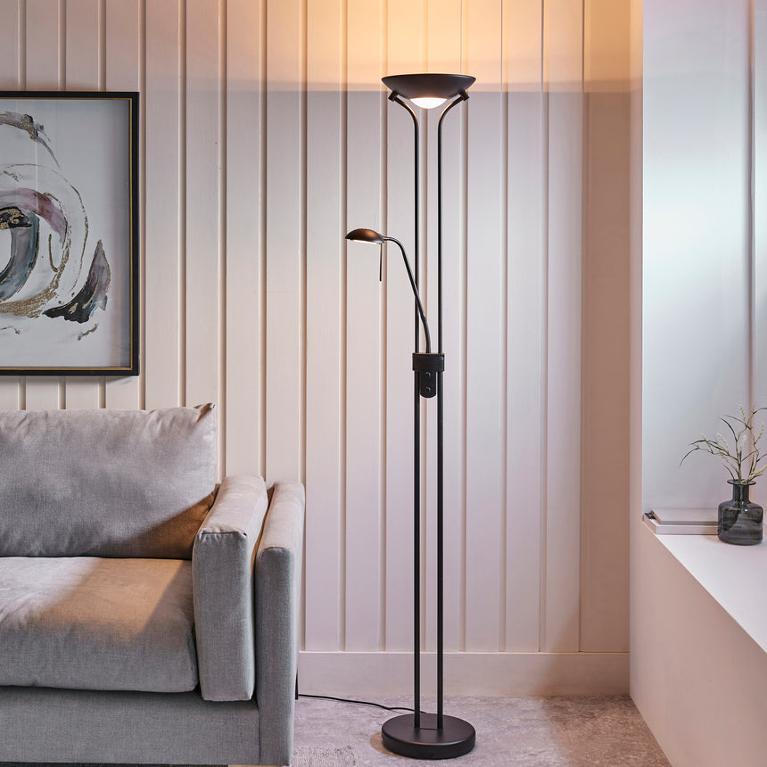 Rome Uplighter Floor Lamp with reading light