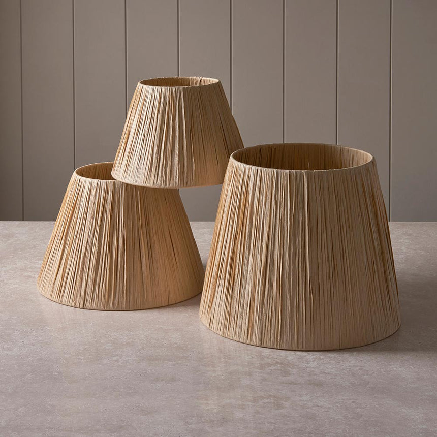 Raffia Tapered Lamp Shade, 32cm