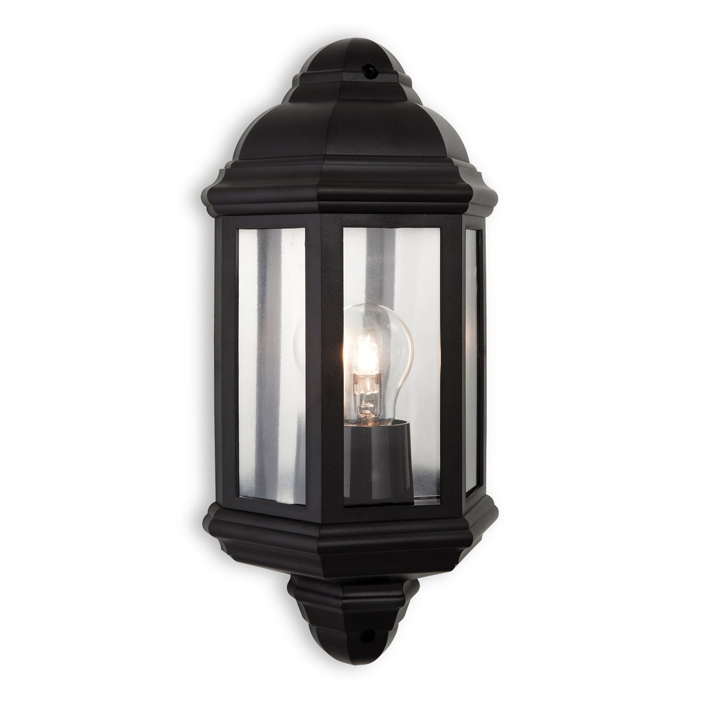 Kensington Outdoor Half Wall Lantern, Black