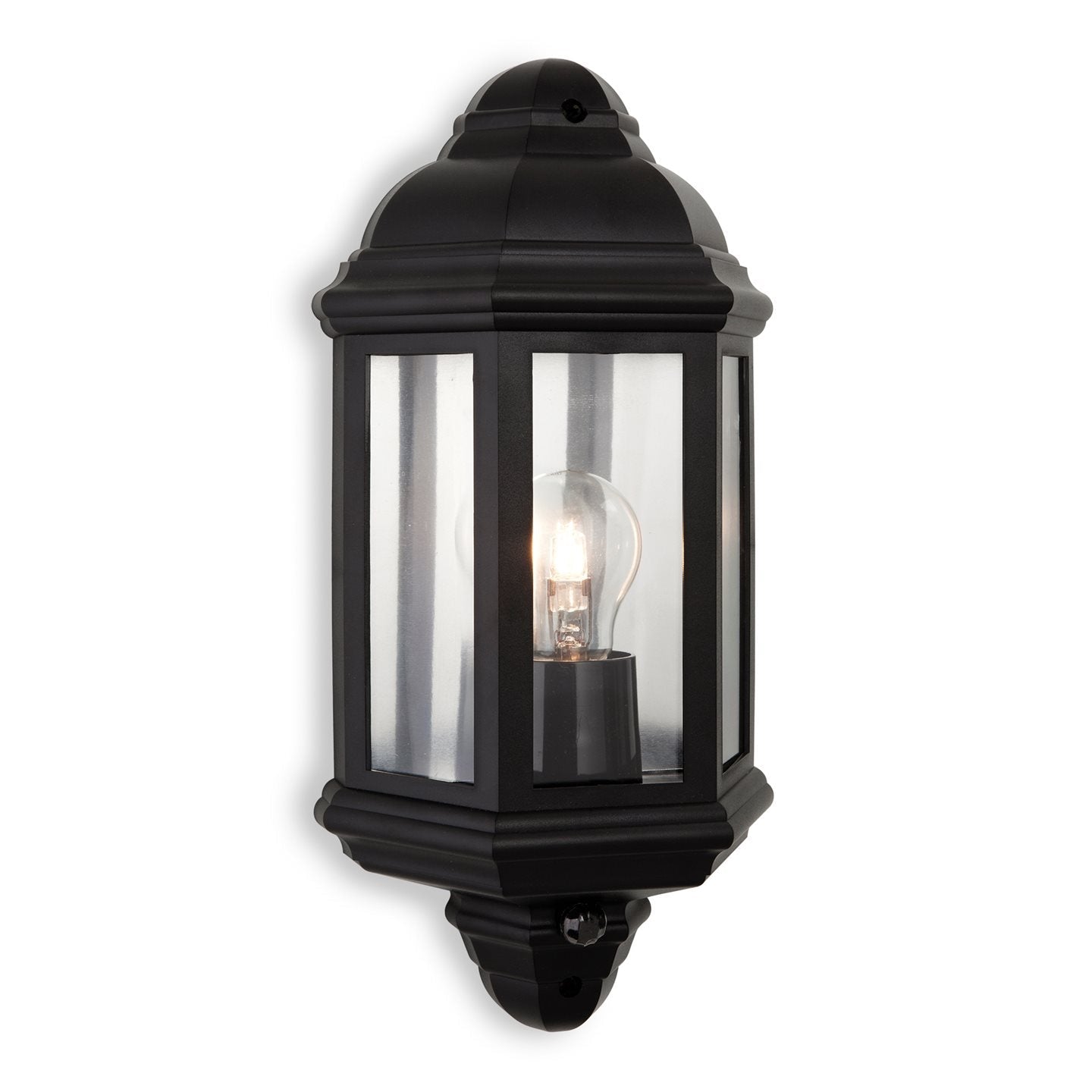 Kensington PIR Outdoor Half Wall Lantern, Black