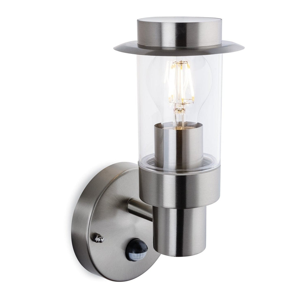 Hayes PIR Outdoor Wall Light, Stainless Steel