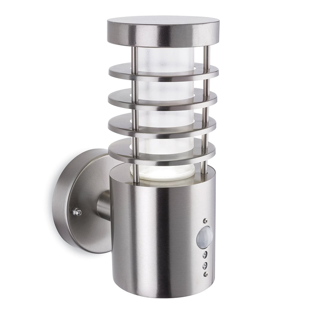 Riston PIR LED Outdoor Wall Light, Stainless Steel