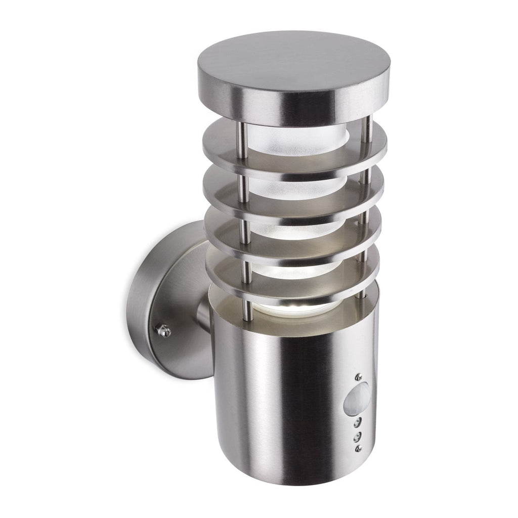 Riston PIR LED Outdoor Wall Light, Stainless Steel