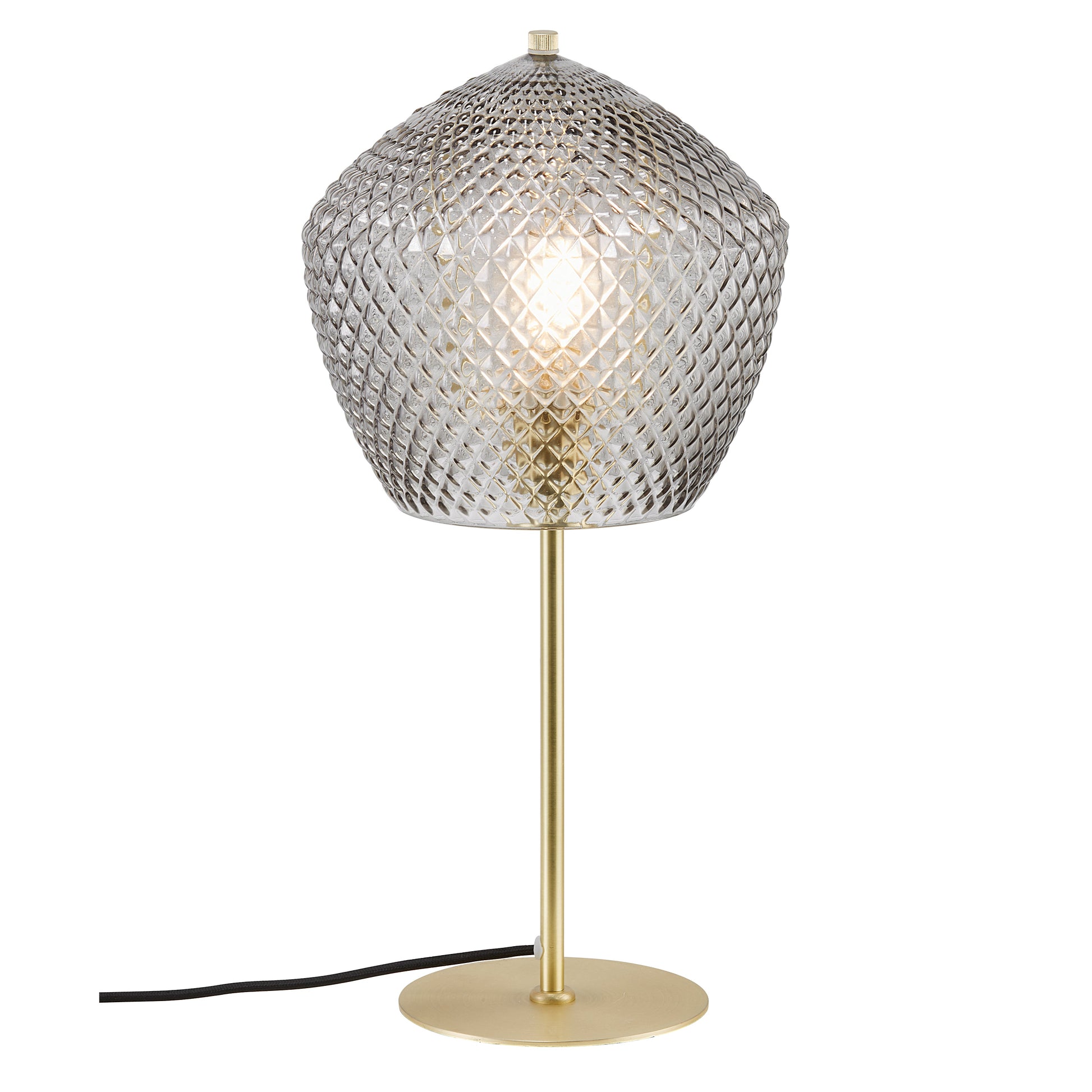 Orbiform Table Lamp, Brass/Smoke