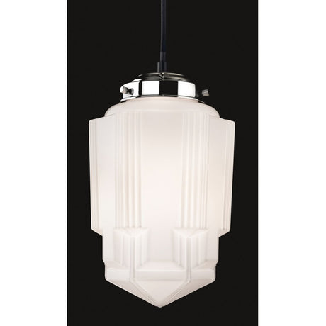 Art Deco 30cm Opaline Pendant Light