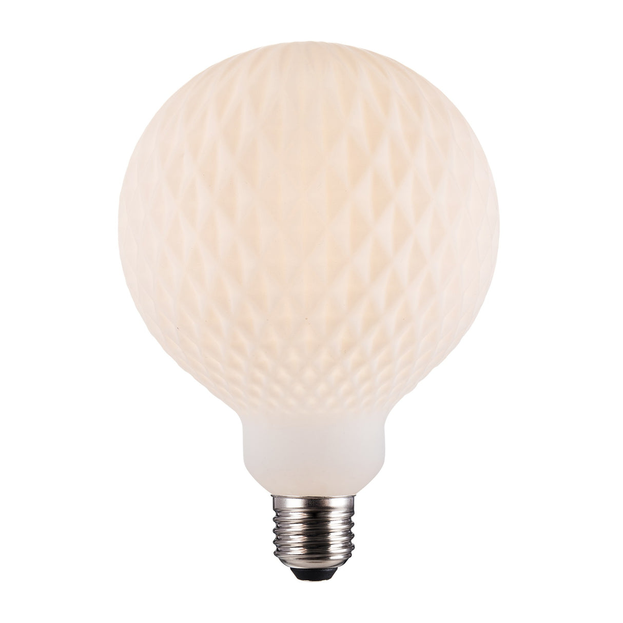 Deco E27 G125 Harlekin Light Bulb, Opal/White