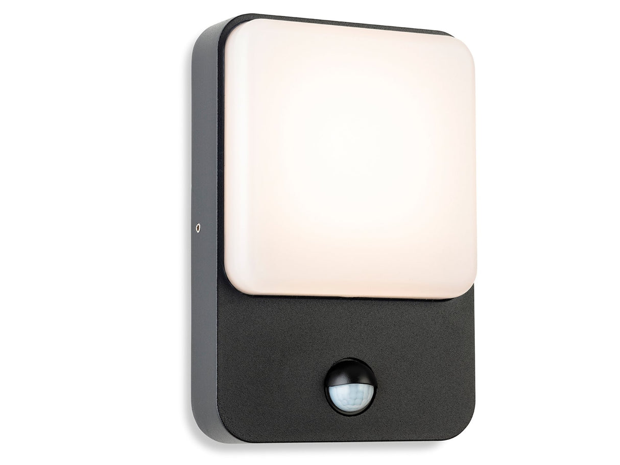 Nolan LED Wall Light Graphite IP54 with PIR Sensor