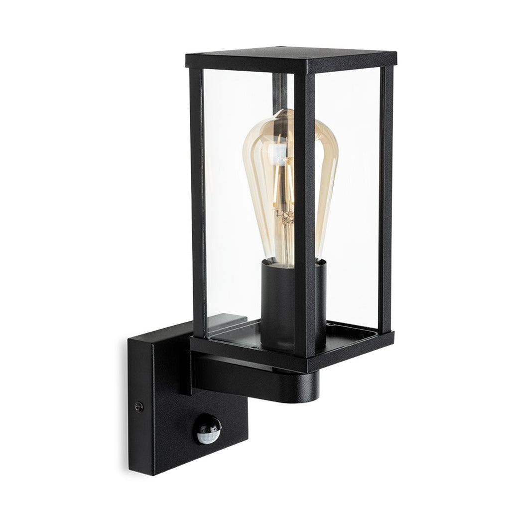 Tessere PIR Outdoor Box Wall Lantern, Black