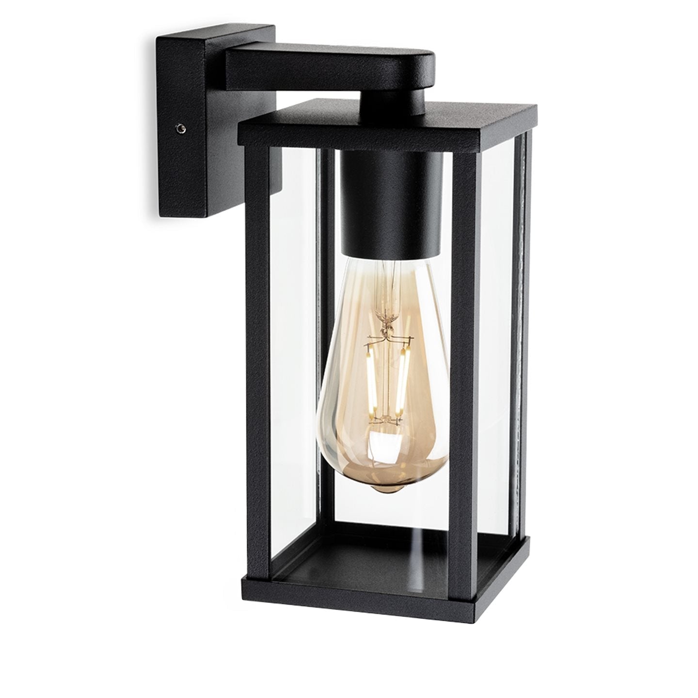 Chester Square Outdoor Wall Light, Black