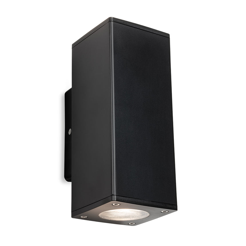 Andre Square Up & Down Wall Light, Black