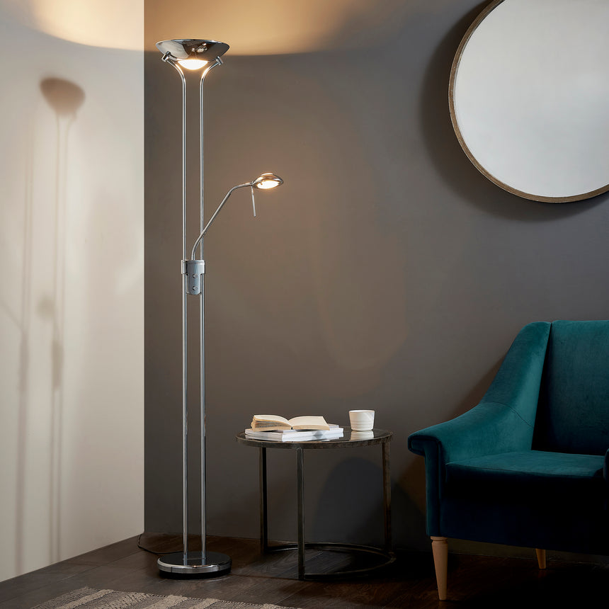 Rome Uplighter Floor Lamp with reading light