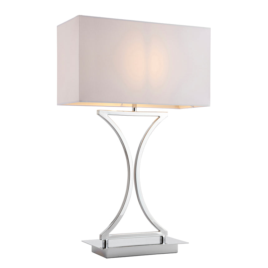 Epalle Table Lamp, Chrome/White