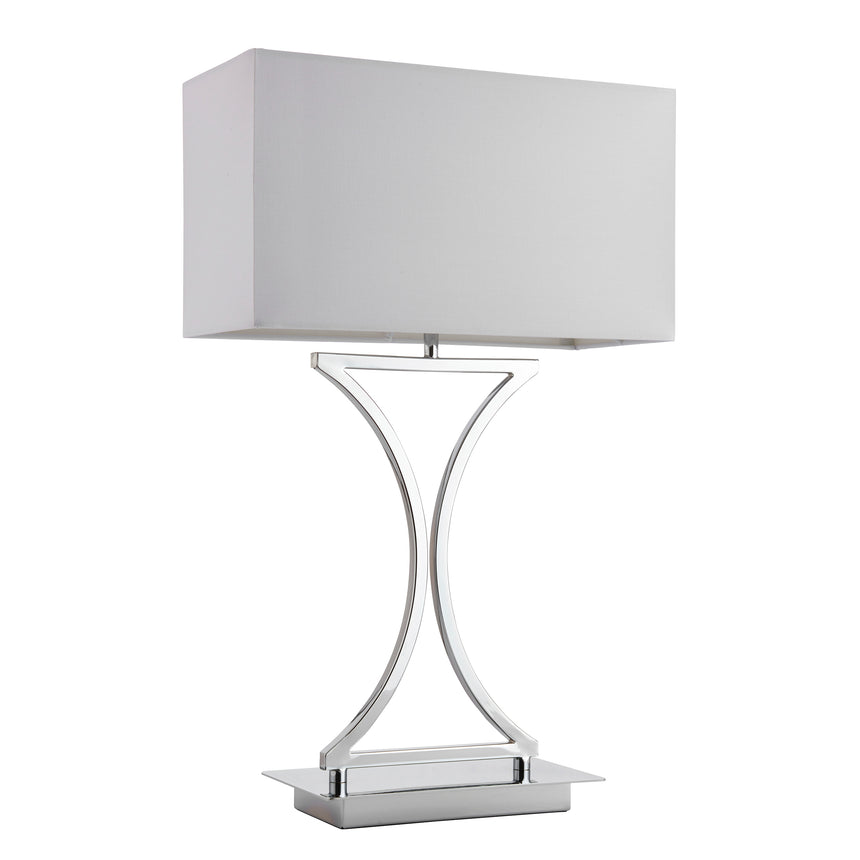 Epalle Table Lamp, Chrome/White