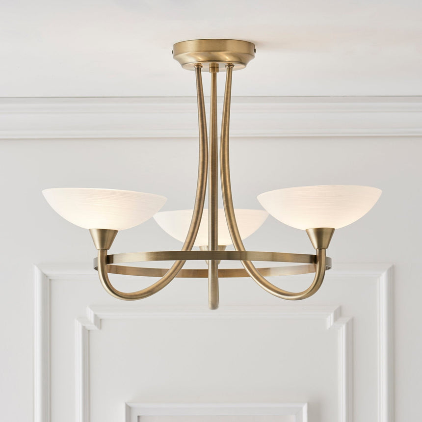 Cagney 3-Light Semi-flush Ceiling Light