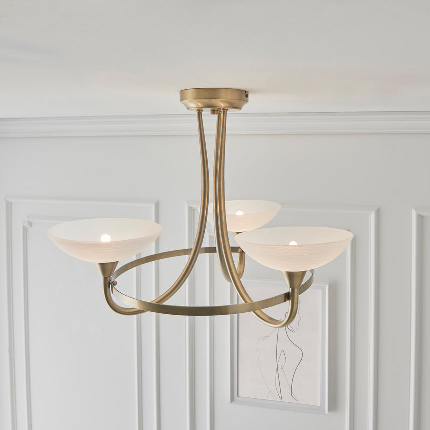 Cagney 3-Light Semi-flush Ceiling Light