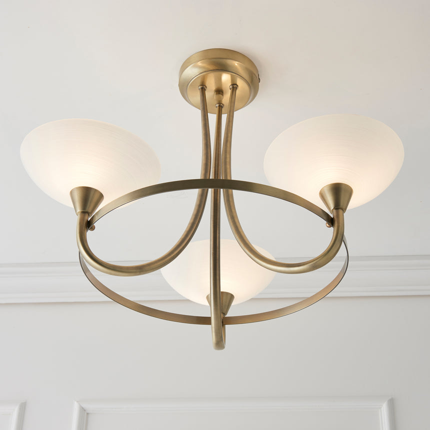 Cagney 3-Light Semi-flush Ceiling Light