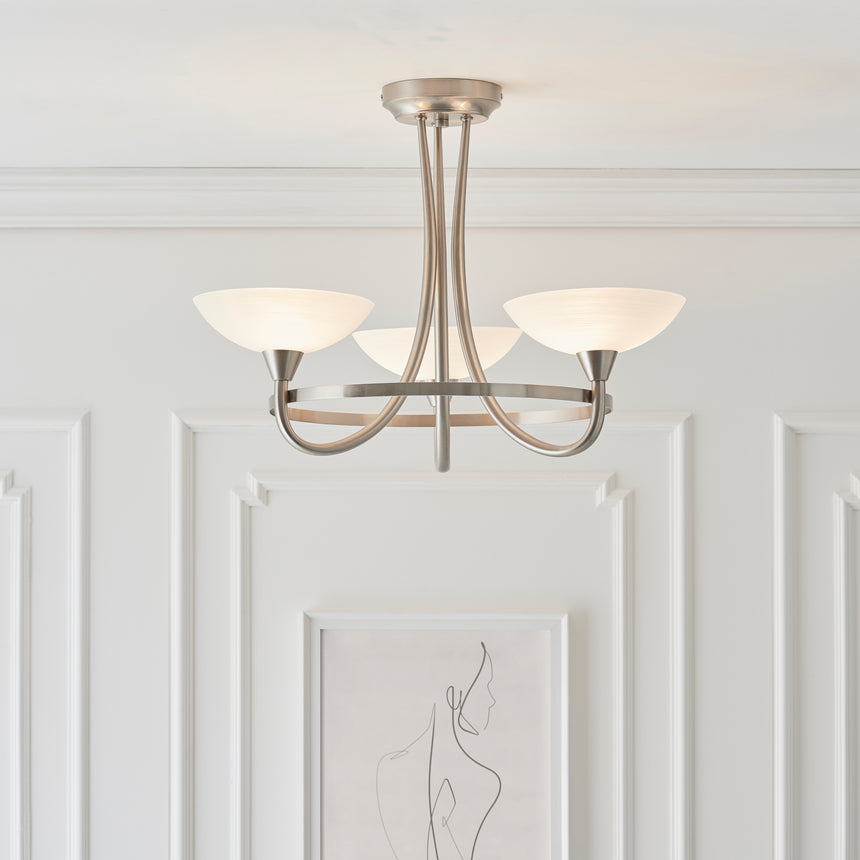 Cagney 3-Light Semi-flush Ceiling Light