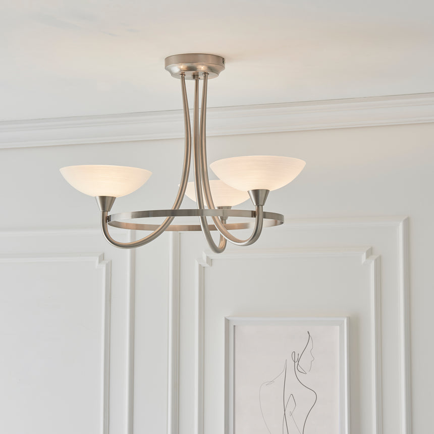 Cagney 3-Light Semi-flush Ceiling Light