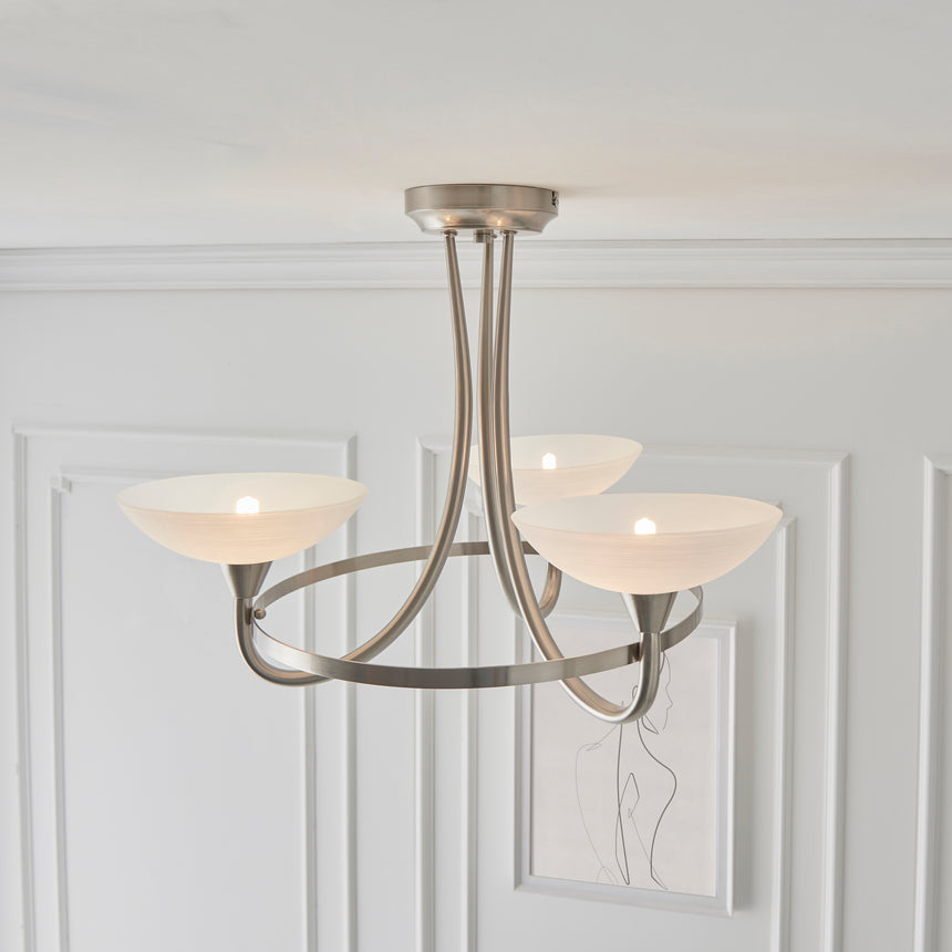 Cagney 3-Light Semi-flush Ceiling Light