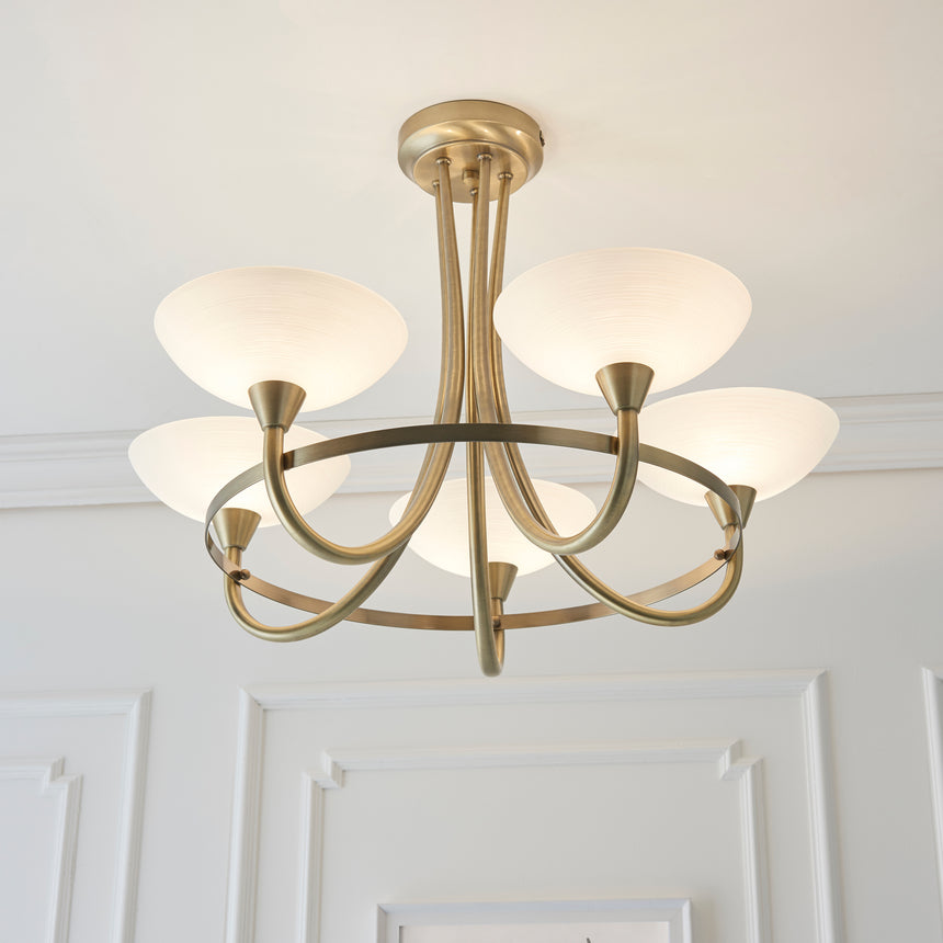 Cagney 5-Light Semi-flush Ceiling Light