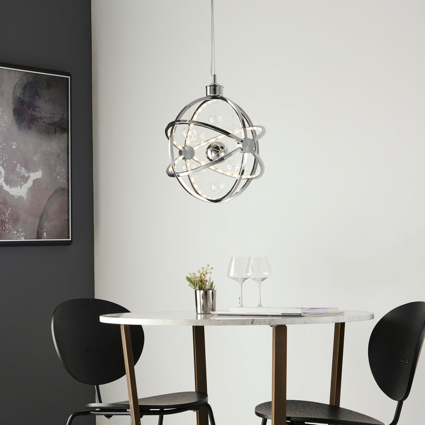 Muni 39 LED Pendant Light, Chrome