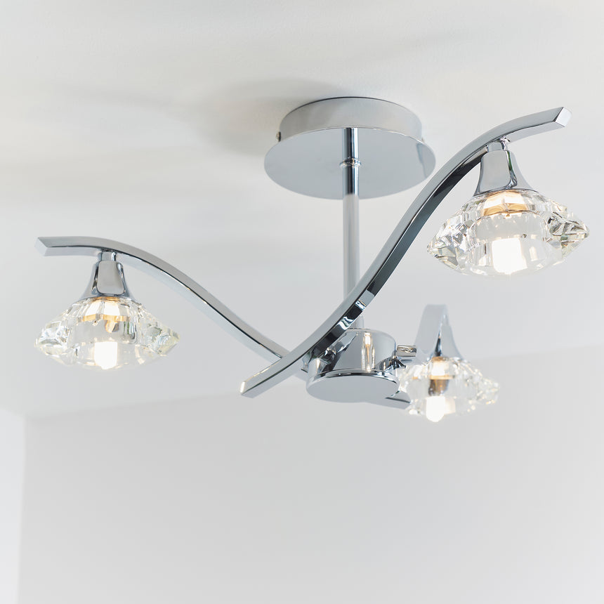 Langella 3 Light Semi Flush Ceiling Light