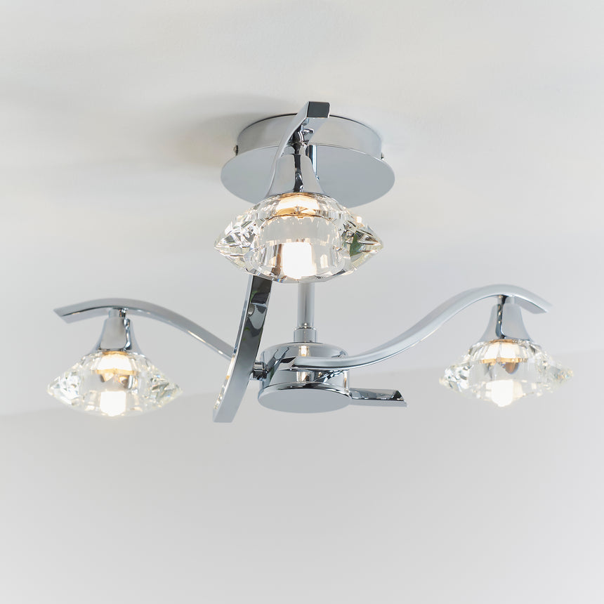 Langella 3 Light Semi Flush Ceiling Light