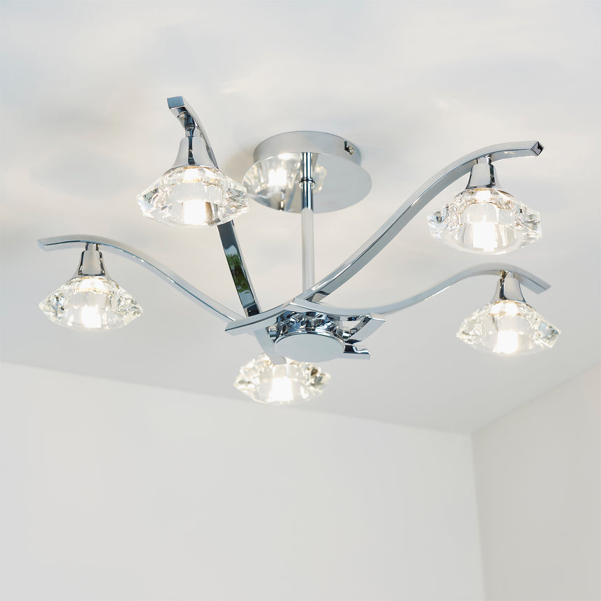 Langella 5 Light Semi Flush Ceiling Light