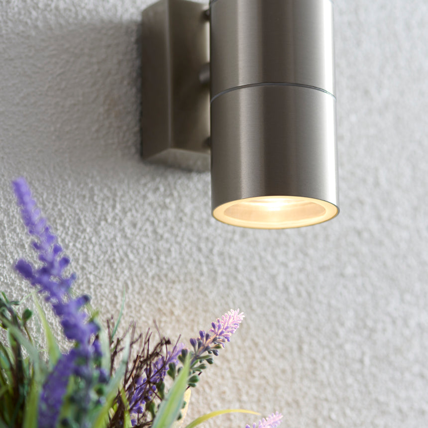 Canon Up & Down Outdoor Wall Light, Stainless Steel