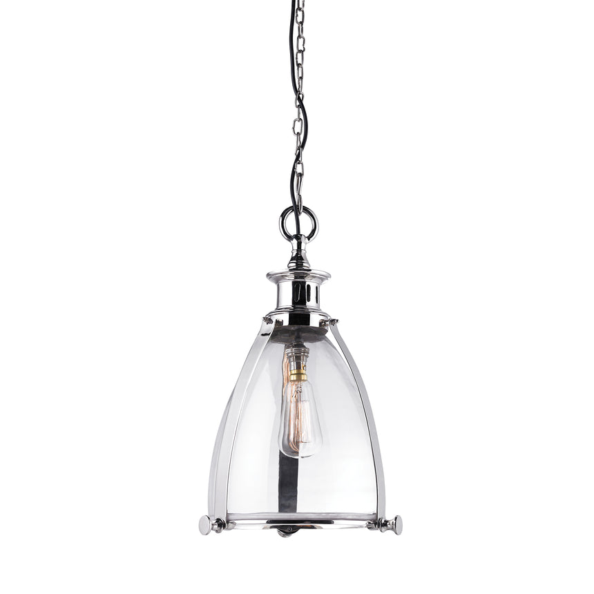 Storni Large Glass Pendant Light, Nickel