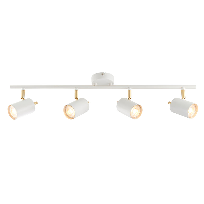 Gull 4 Light Spotlight Bar, White/Gold