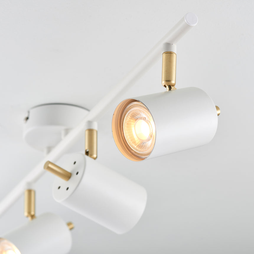 Gull 4 Light Spotlight Bar, White/Gold