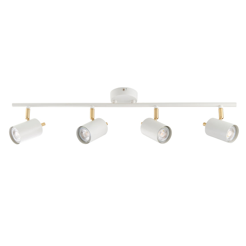 Gull 4 Light Spotlight Bar, White/Gold