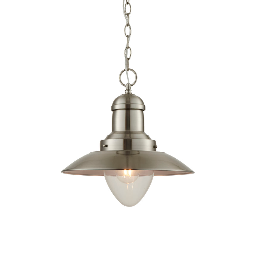 Mendip Fishermans Pendant Light, Satin Nickel