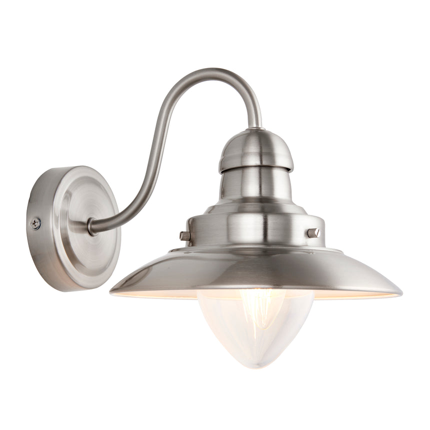 Mendip Fishermans Outdoor Wall Light, Satin Nickel