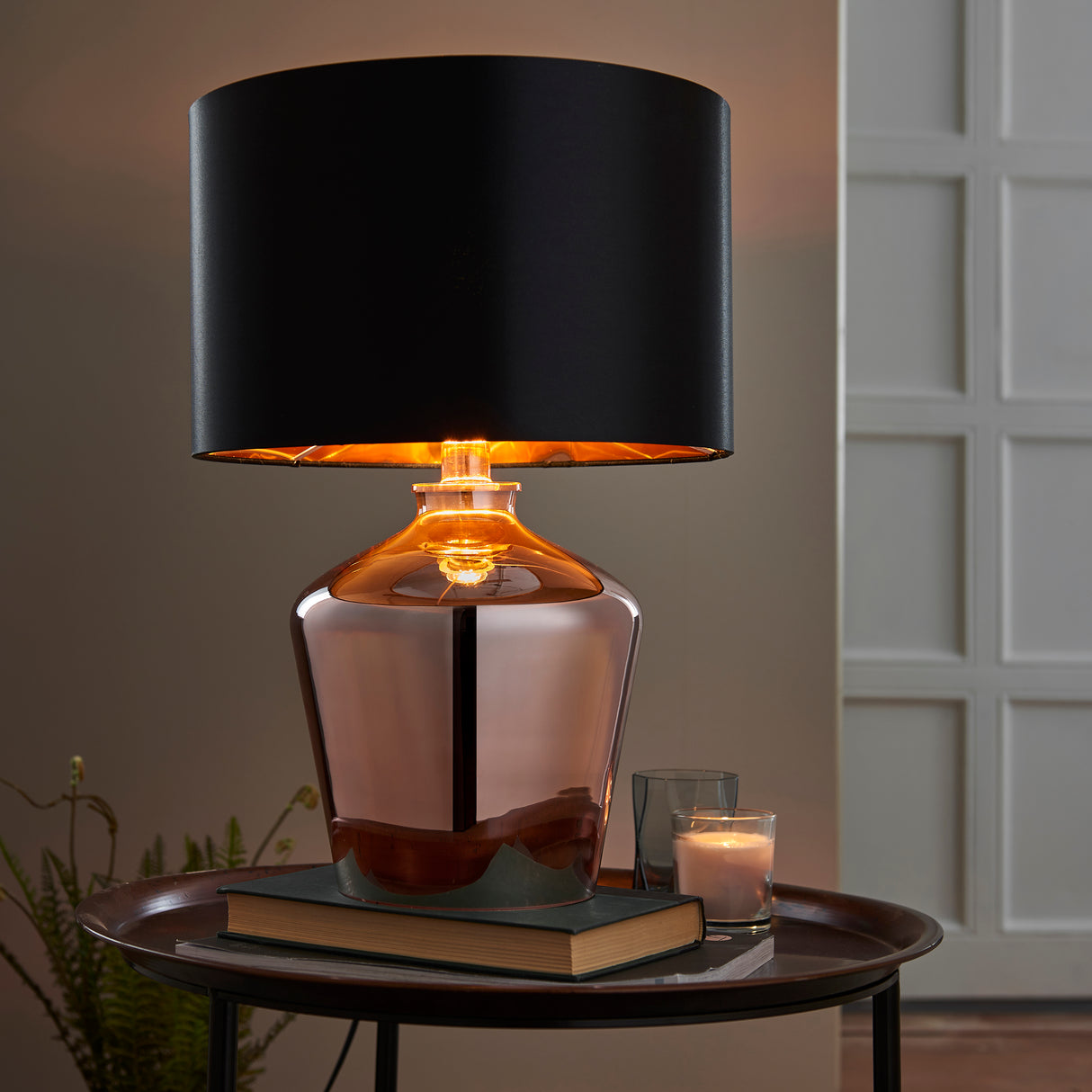 Waldorf Metallic Glass Table Lamp