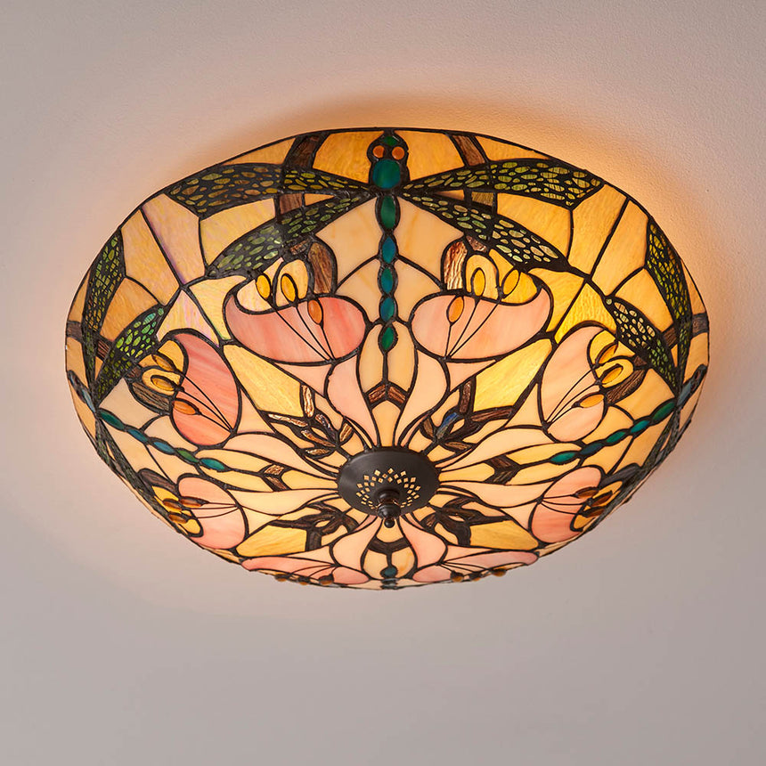 Ashton 45cm Tiffany Flush Ceiling Light