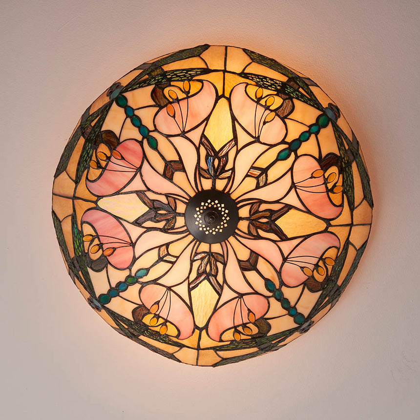 Ashton 45cm Tiffany Flush Ceiling Light